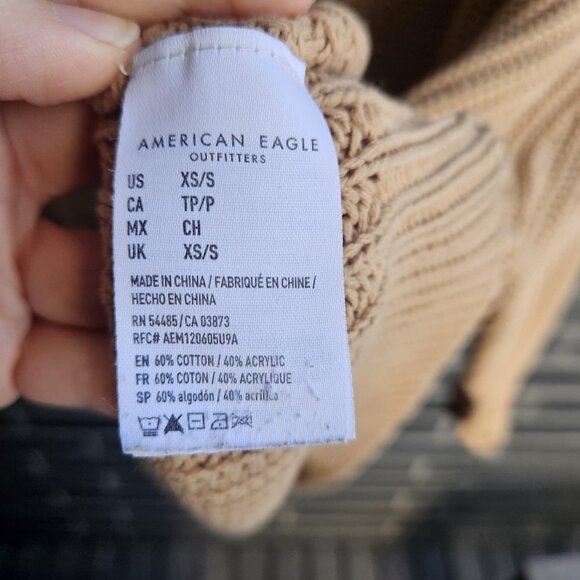 American Eagle Women's Beige Tan Oversized Fit Long Chunky Knit Sweater Size S - Picture 13 of 16